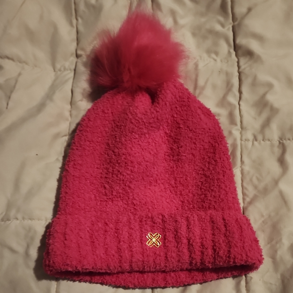 Lilly Pulitzer Pink Beanie with Pom Pom